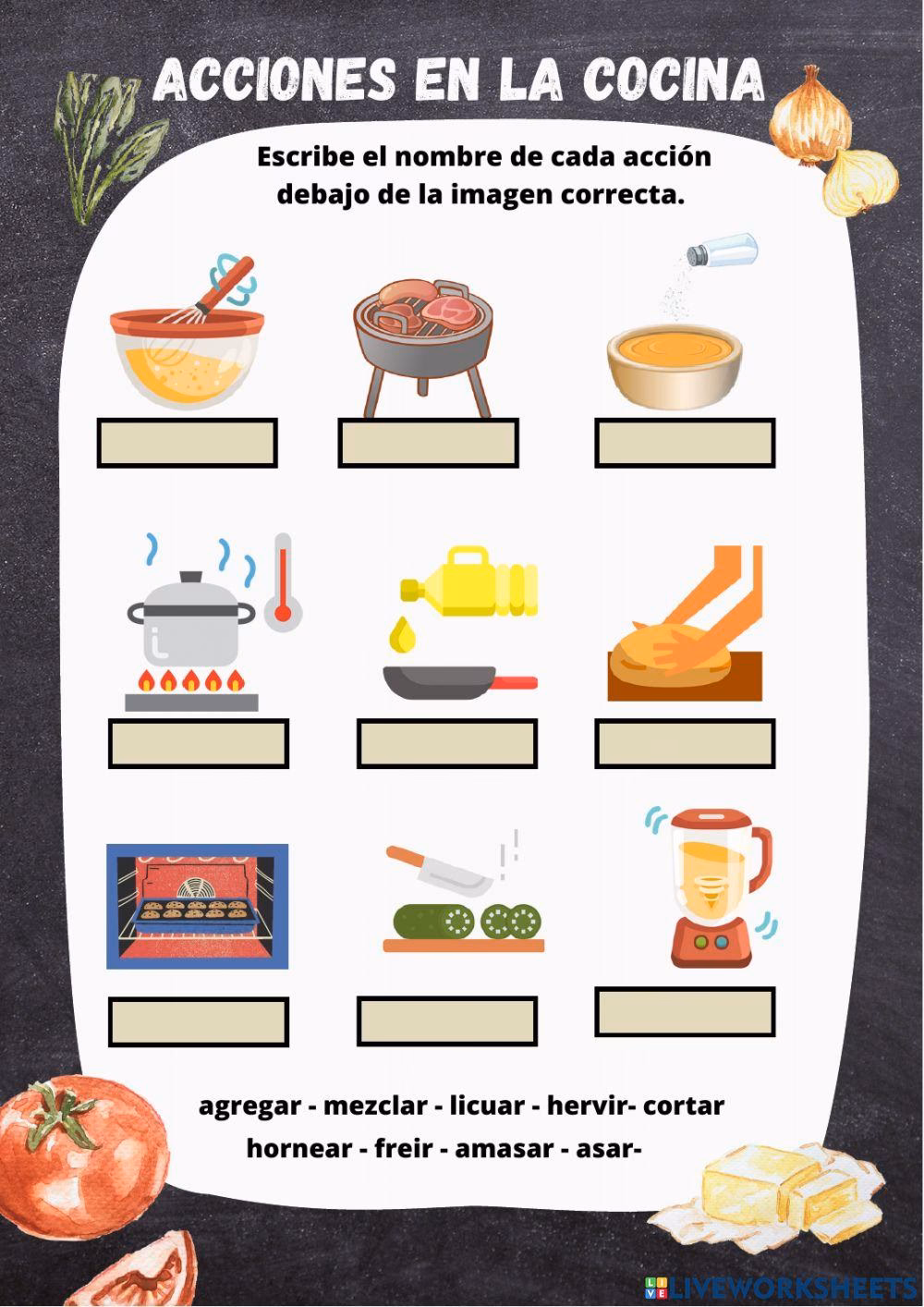 ¿Cuál es la acción de cocinar?