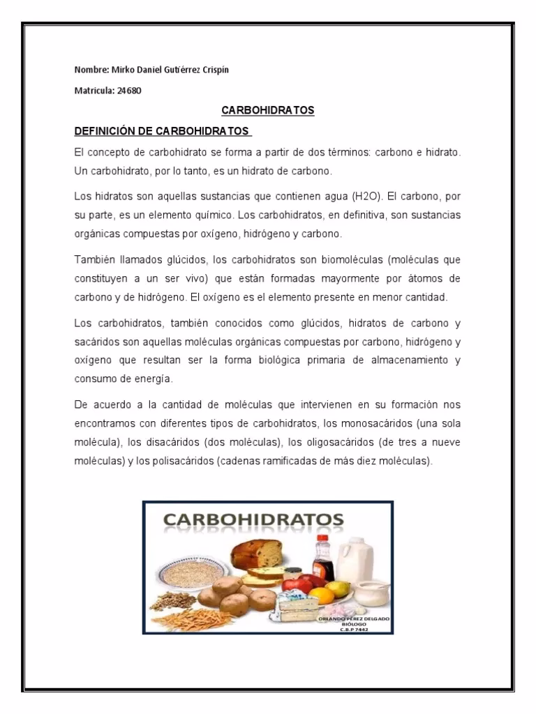 ¿Qué son los carbohidratos en gastronomía?