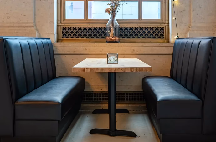 ¿Qué es un booth en un restaurante?