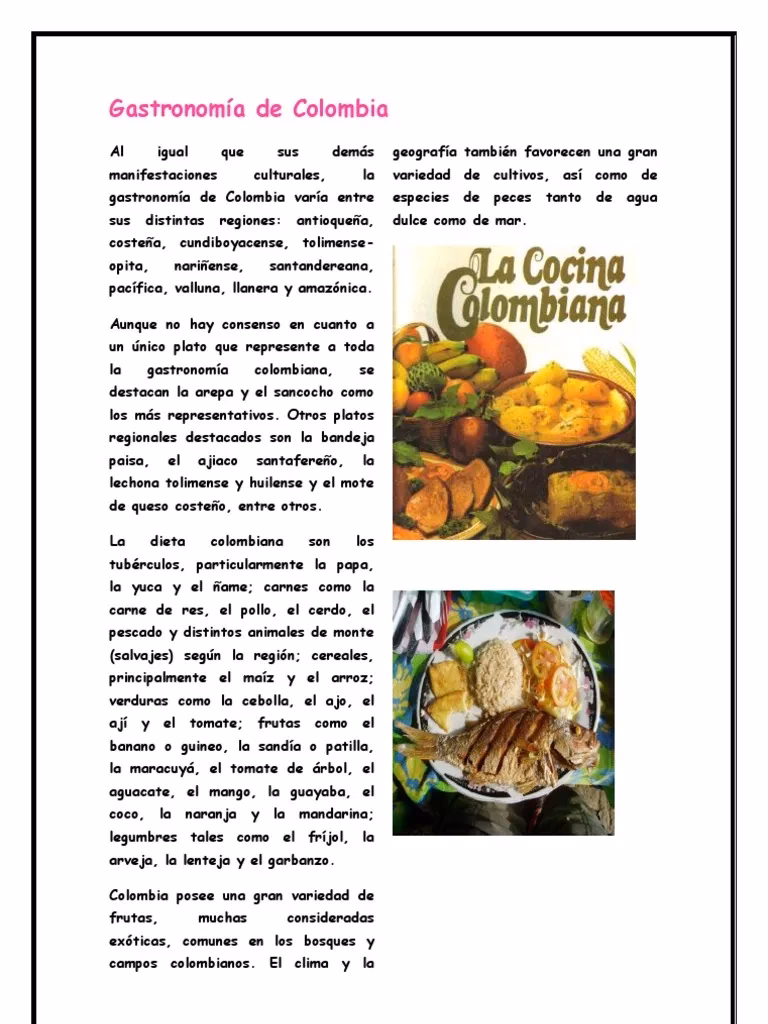 ¿Qué caracteriza a la comida colombiana?