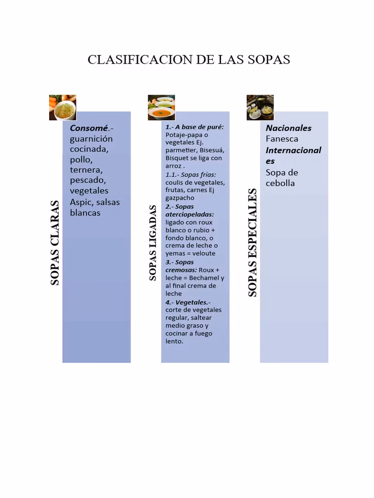 ¿Qué se clasifica como sopa?