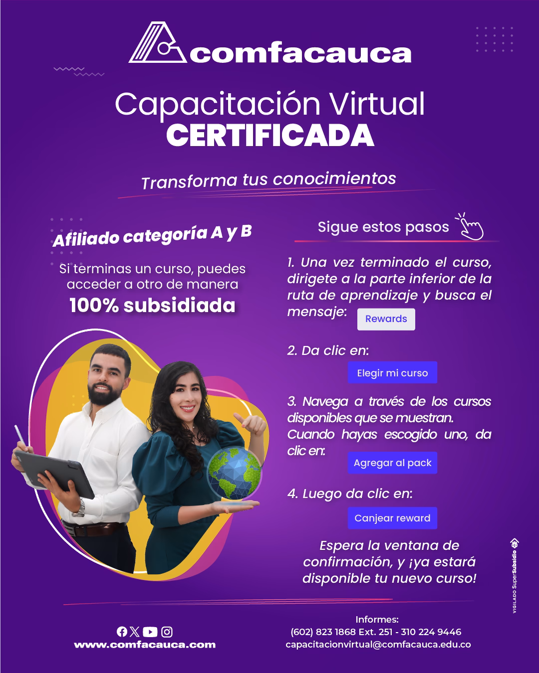 ¿Qué cursos hay en Comfacauca?