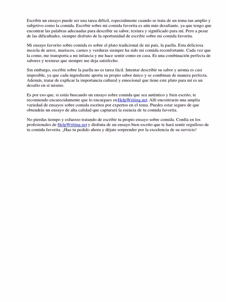 ¿Cómo escribir un ensayo sobre una comida?