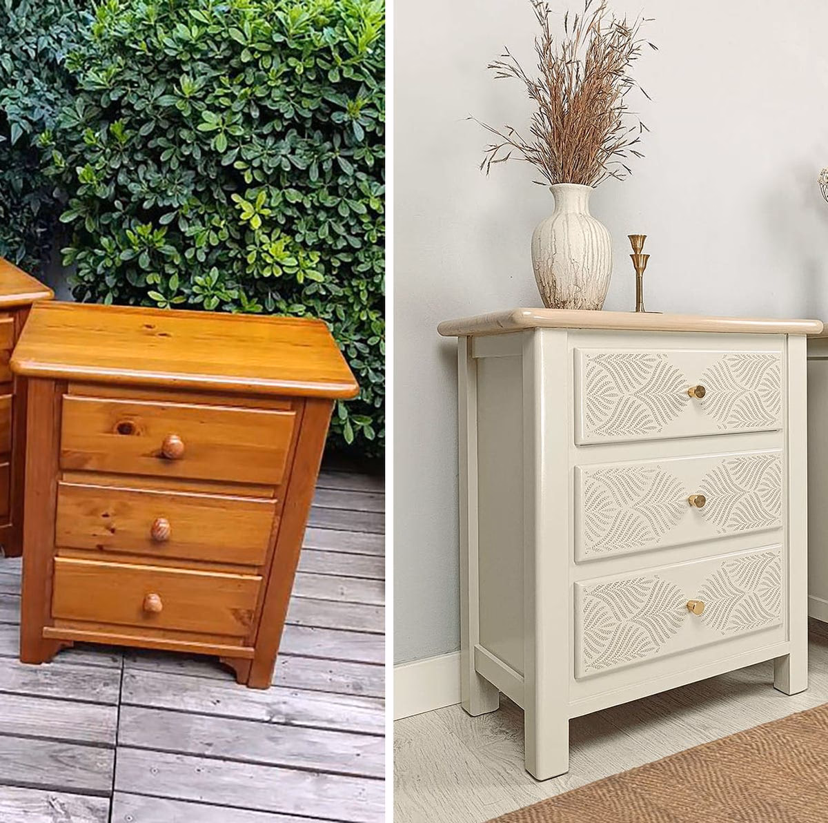 ¿Se puede pintar sobre una mesita de noche de madera?