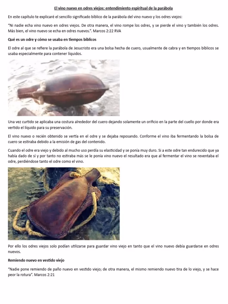 ¿Cuáles son las características de un odre viejo?