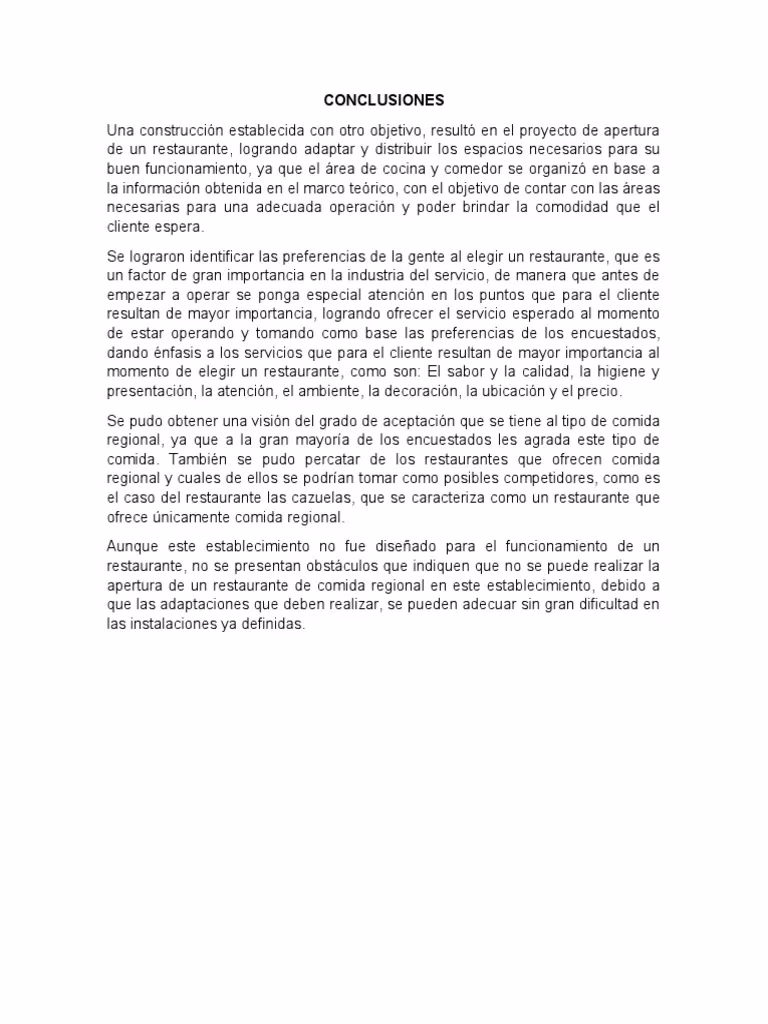 ¿Qué se pone en la conclusión de un proyecto?