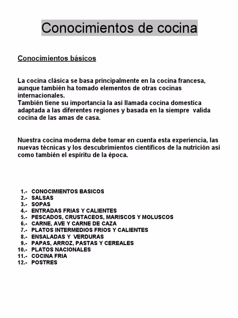 ¿Cuáles son los fundamentos básicos de la gastronomía?