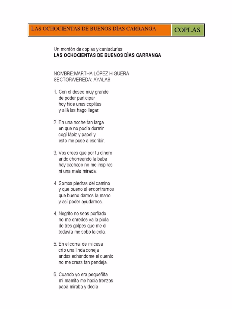 ¿Qué son las coplas típicas?