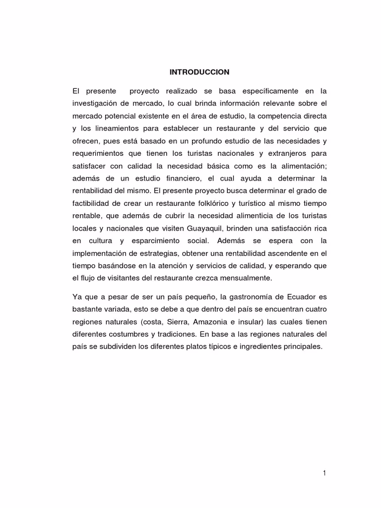 ¿Cuál es una descripción breve para un negocio de comida?