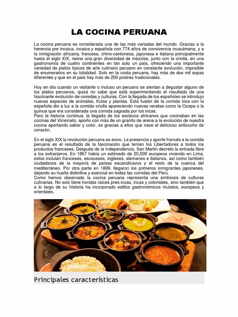 ¿Cuáles son algunos datos interesantes sobre la comida peruana?