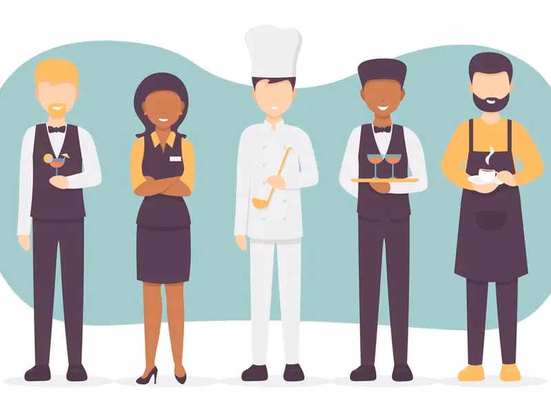 ¿Qué tipo de trabajadores hay en un hotel?