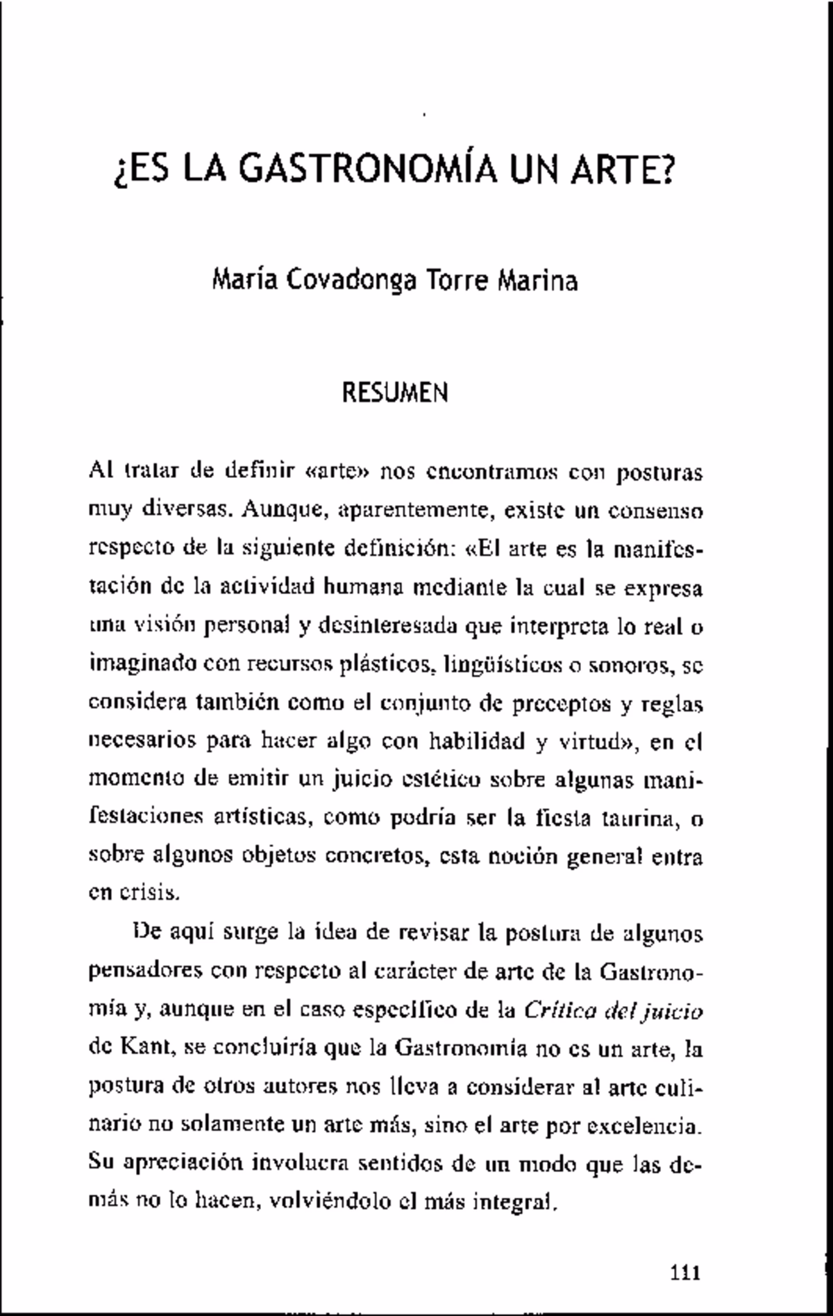 ¿Es la gastronomía considerada arte?