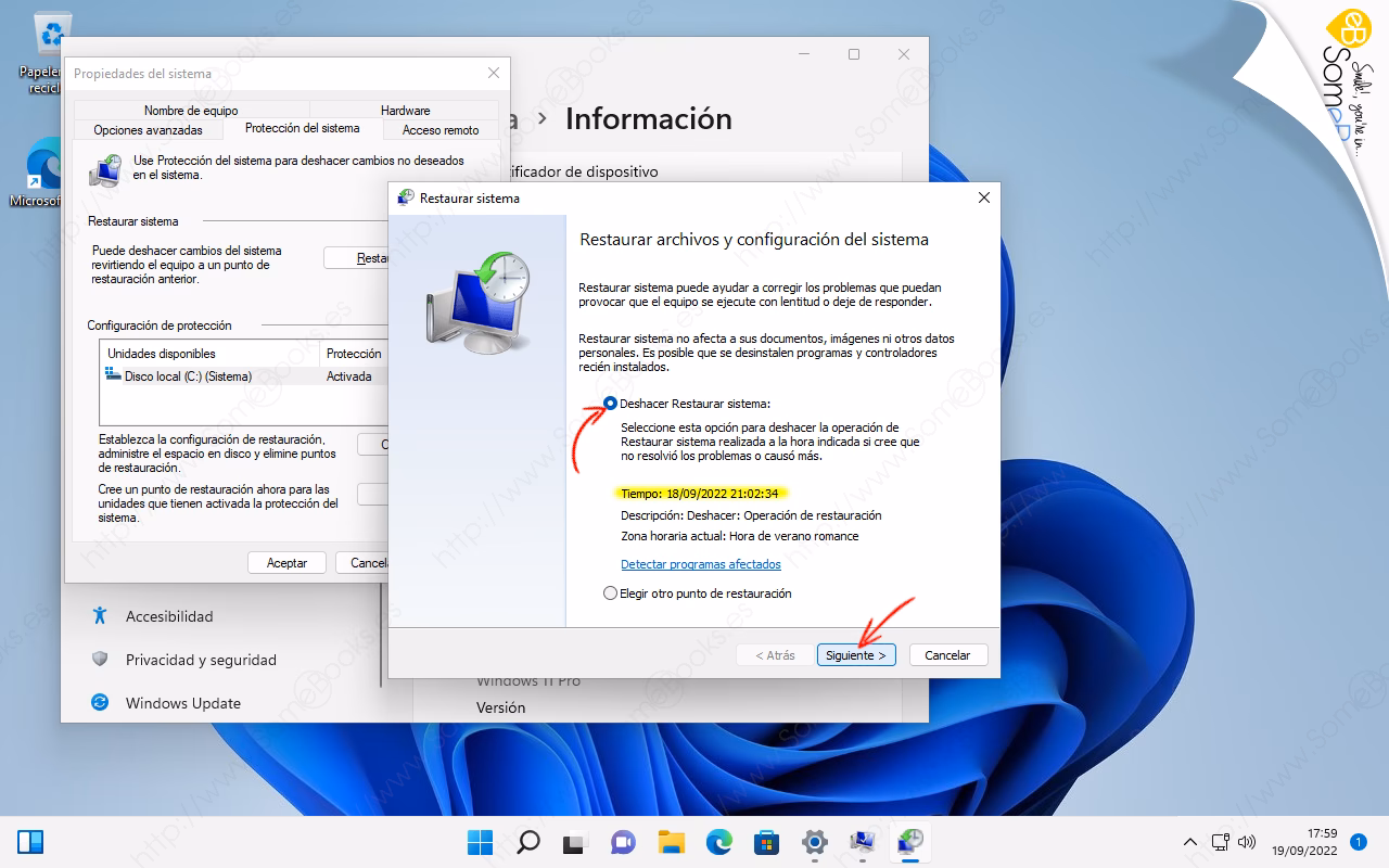 ¿Cómo puedo deshacer una restauración de sistema?