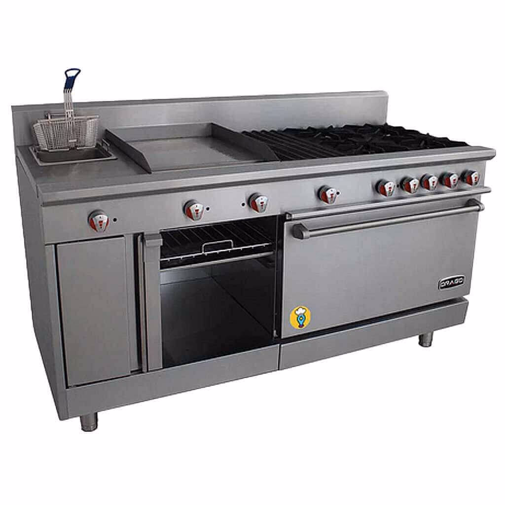 ¿Qué precio tiene una estufa industrial de 5 puestos?