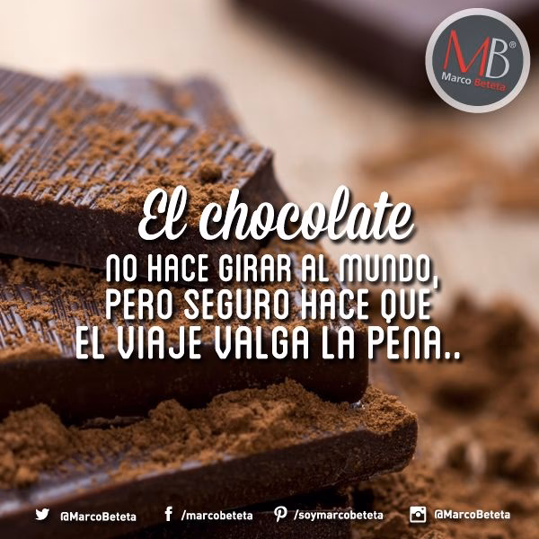 ¿Cuál es una buena frase sobre el chocolate?