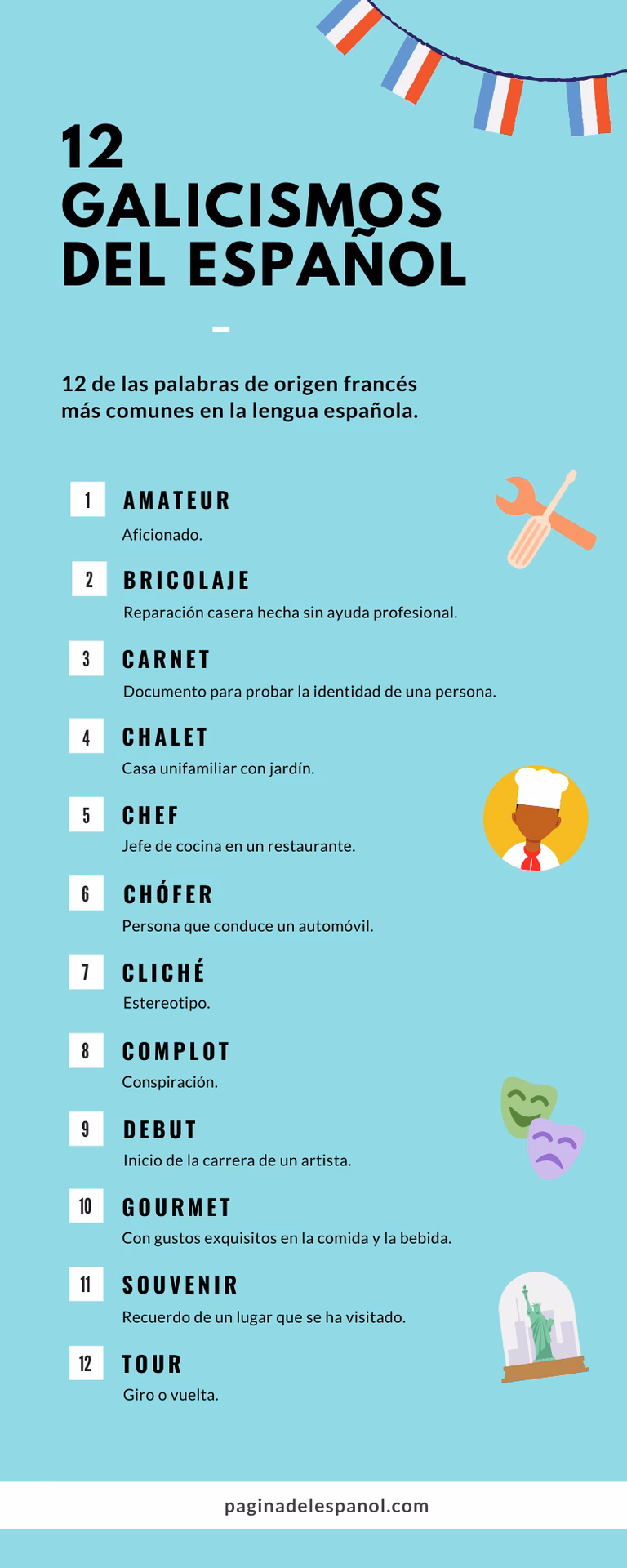 ¿Cuáles son 10 galicismos?