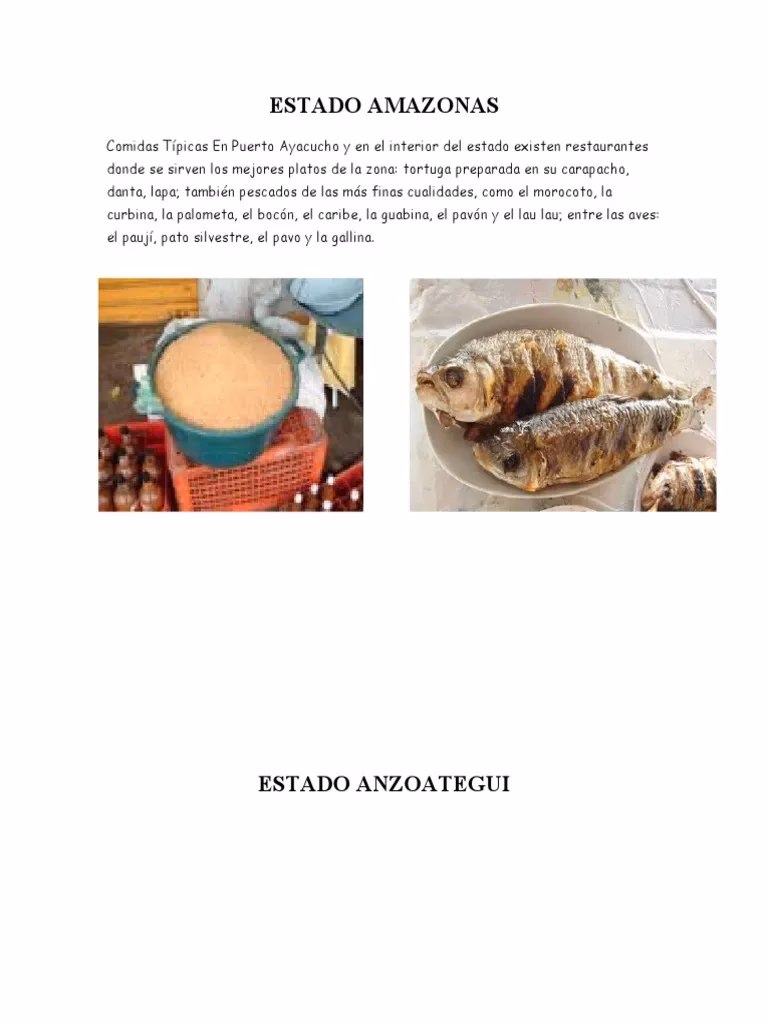 ¿Qué se come en el estado Amazonas, Venezuela?