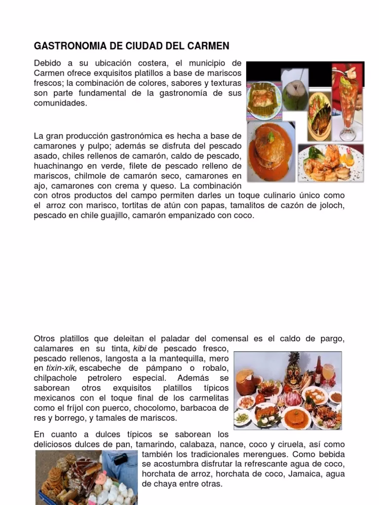 ¿Cuál es la comida típica de la ciudad del Carmen?