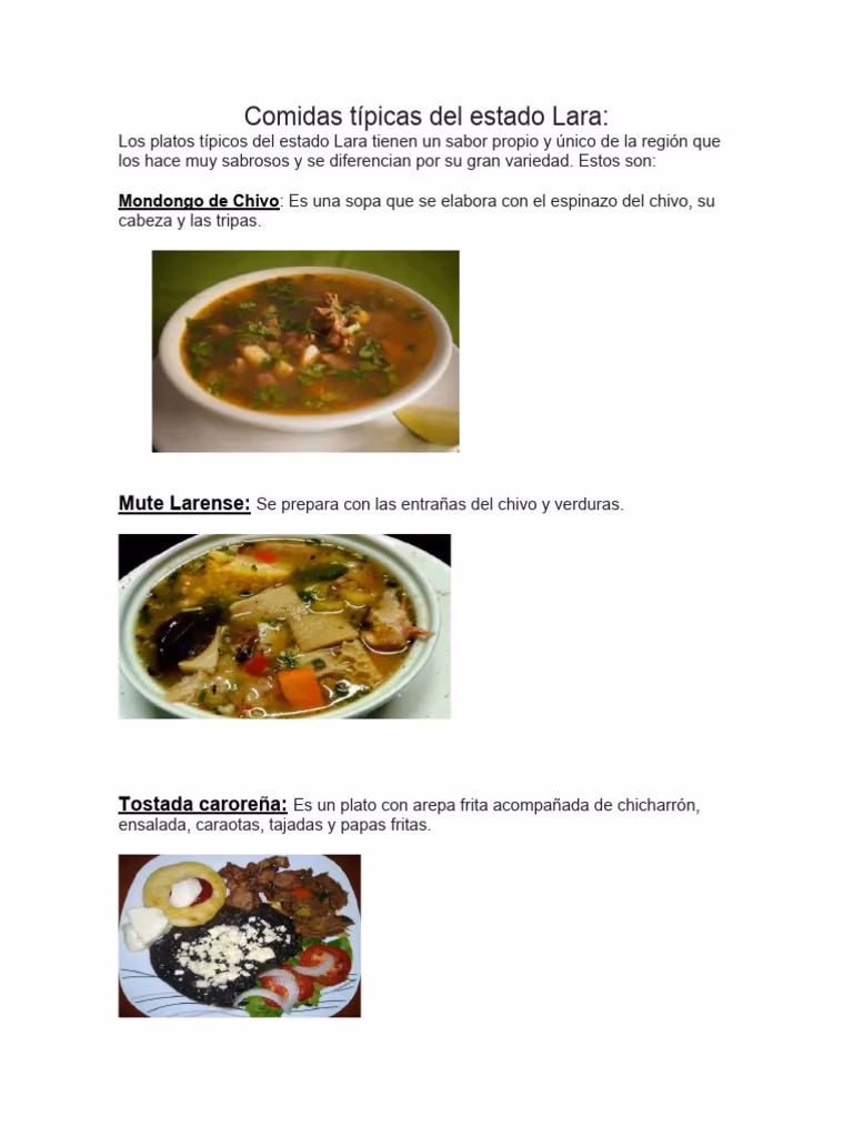 ¿Cuál es la comida típica del estado Lara?