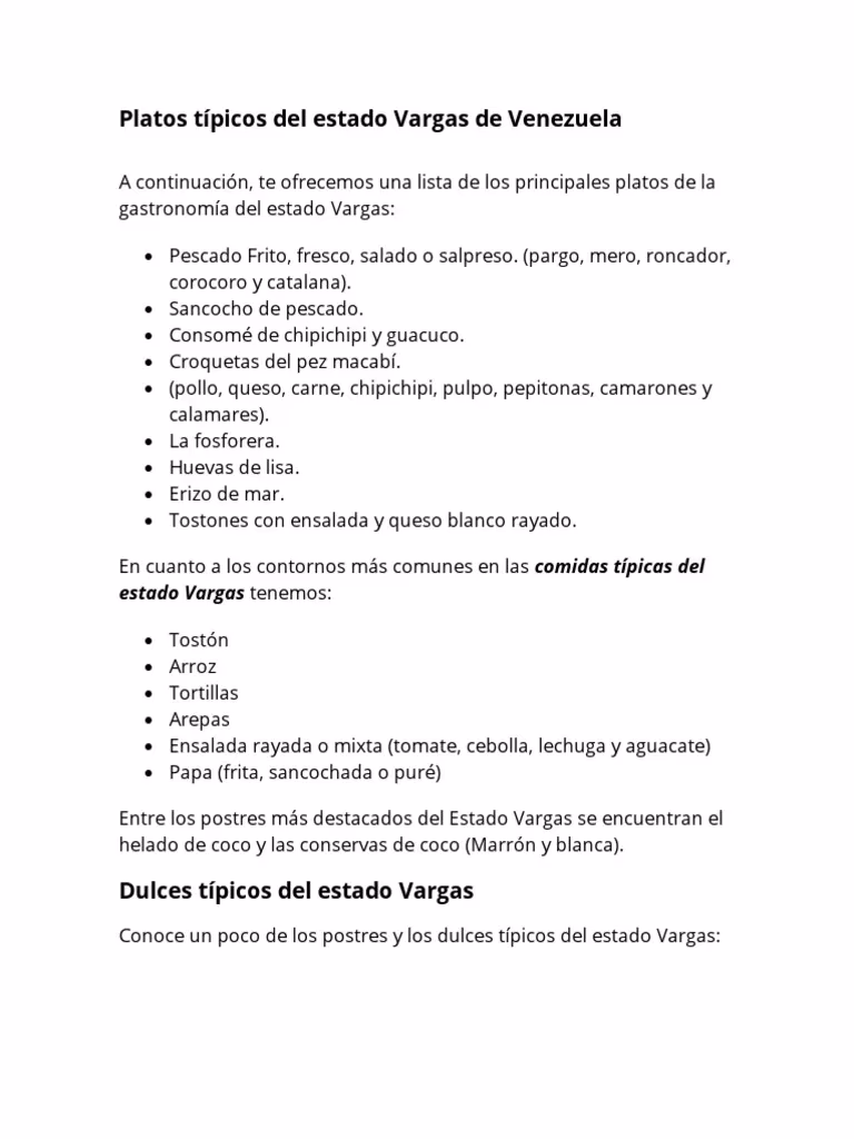 ¿Qué alimentos produce el estado Vargas?