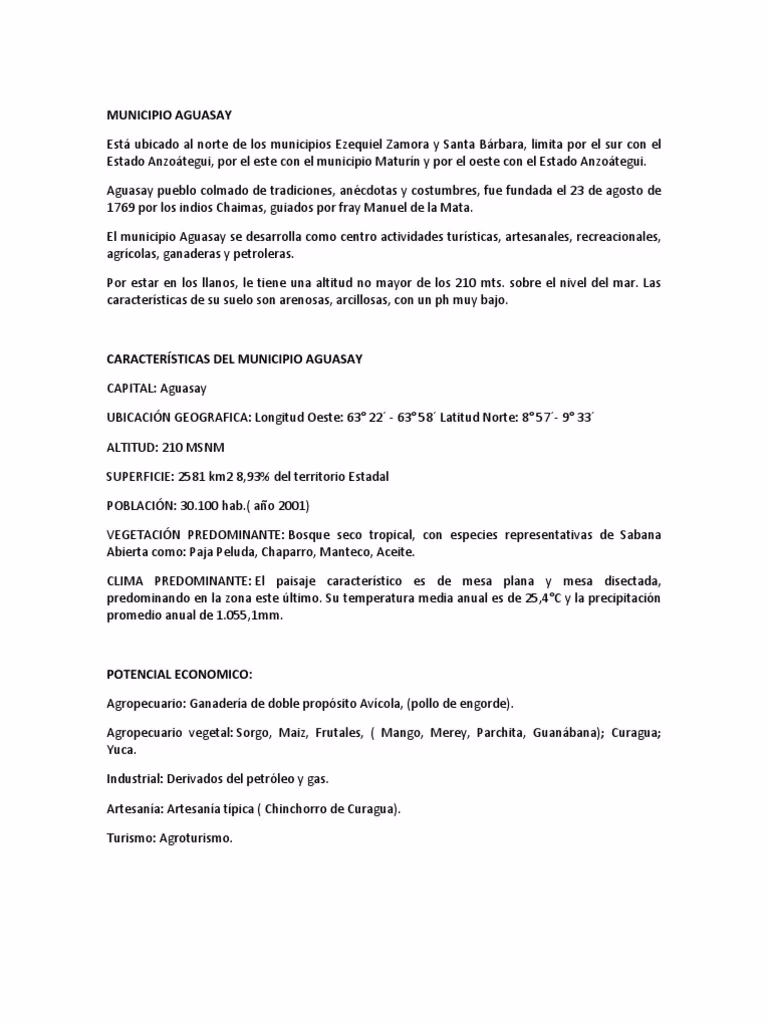 ¿Cuáles son algunos sitios turísticos del municipio Aguasay?