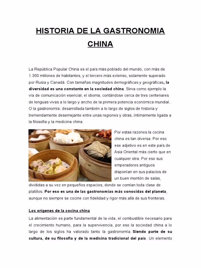 ¿Cómo es la gastronomía de la cultura China?