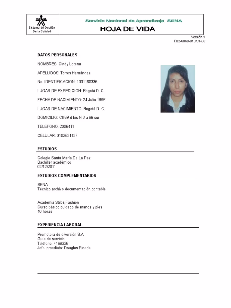 ¿Cómo sacar una hoja de vida del SENA?