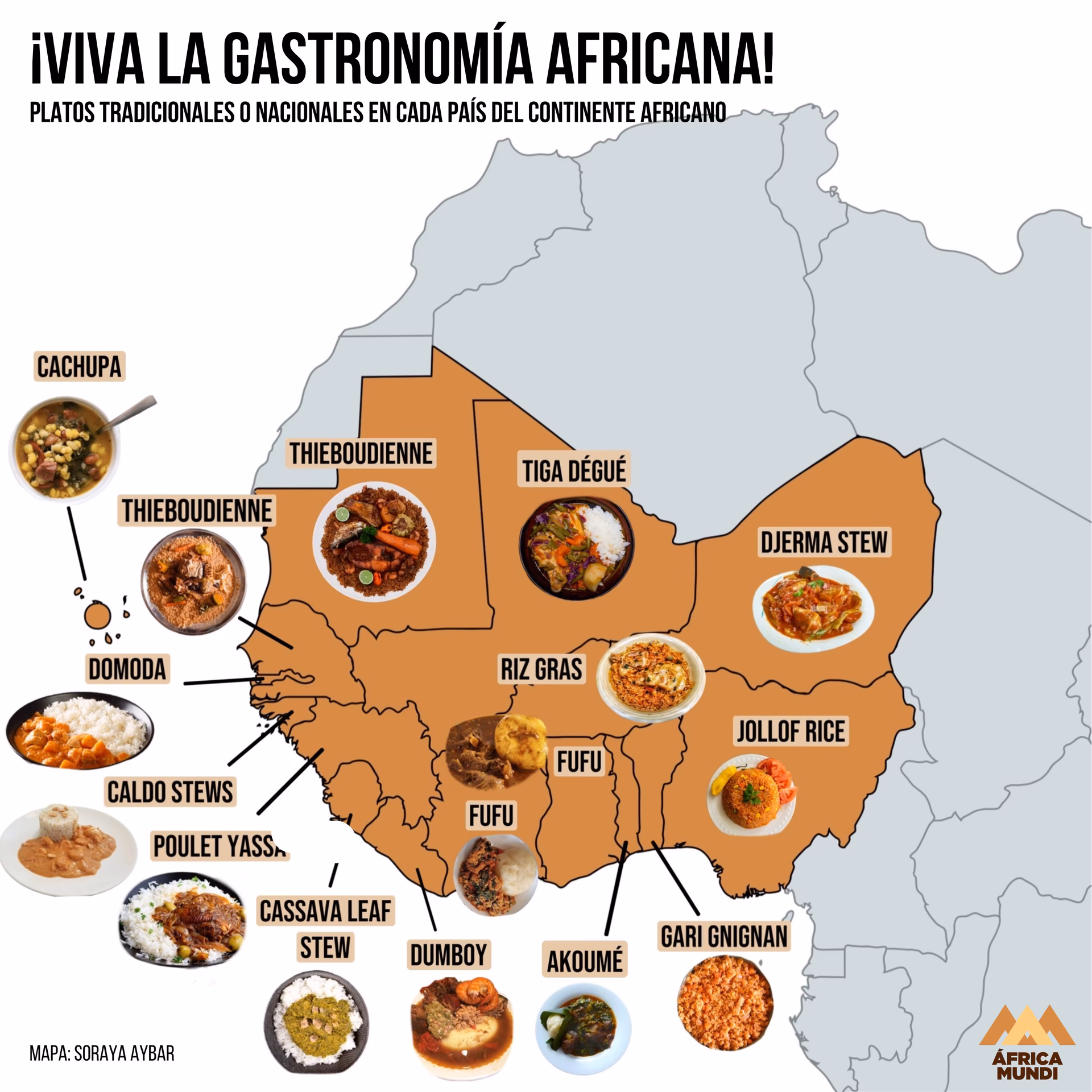 ¿Cuáles son 5 platos típicos de África?