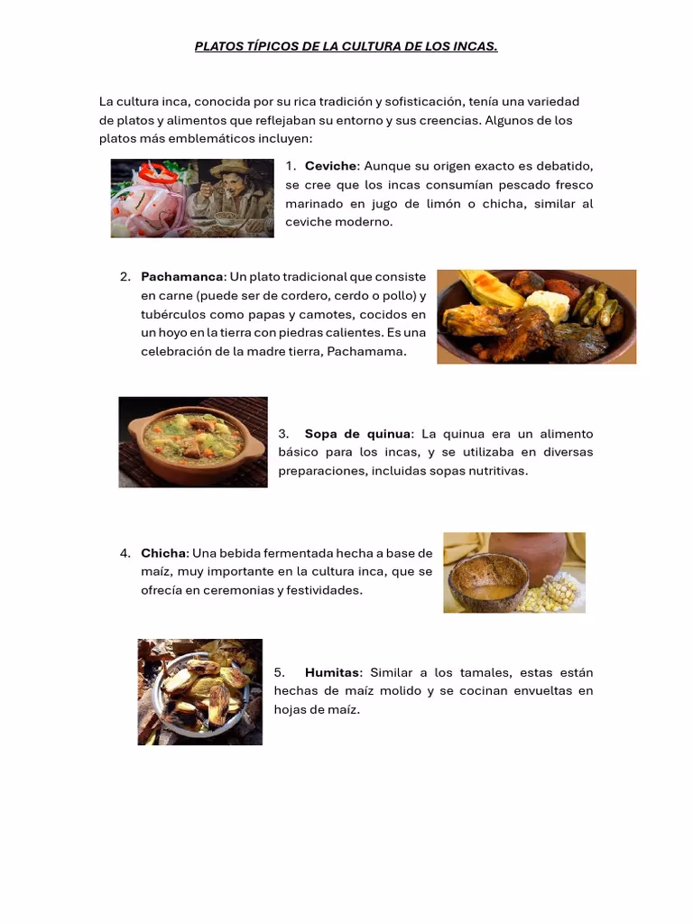 ¿Cómo era la gastronomía de los incas?