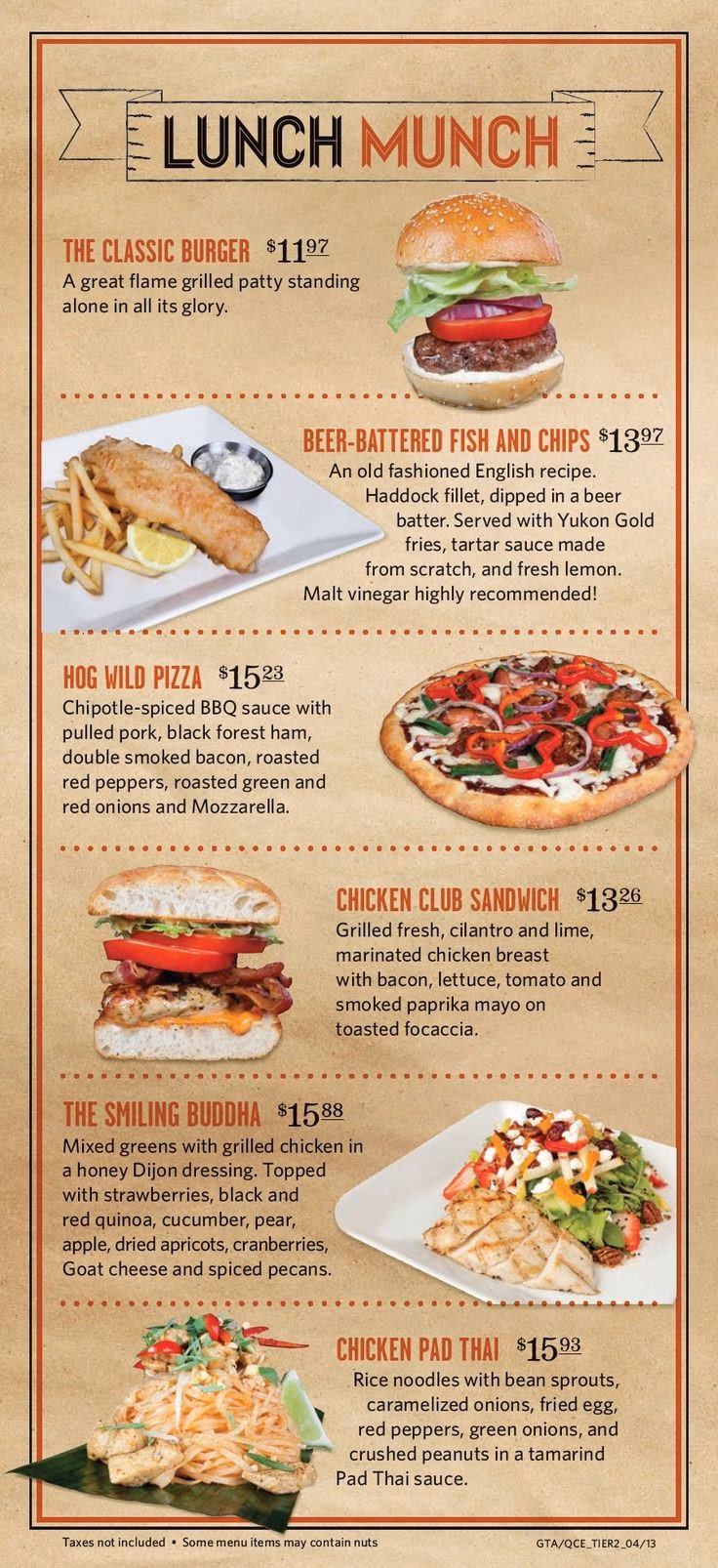 ¿Qué tipo de menú ofrece desayuno, almuerzo y cena?