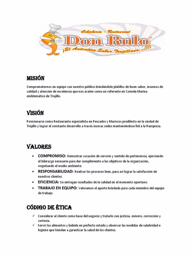 ¿Cuál es una buena declaración de misión para un restaurante?