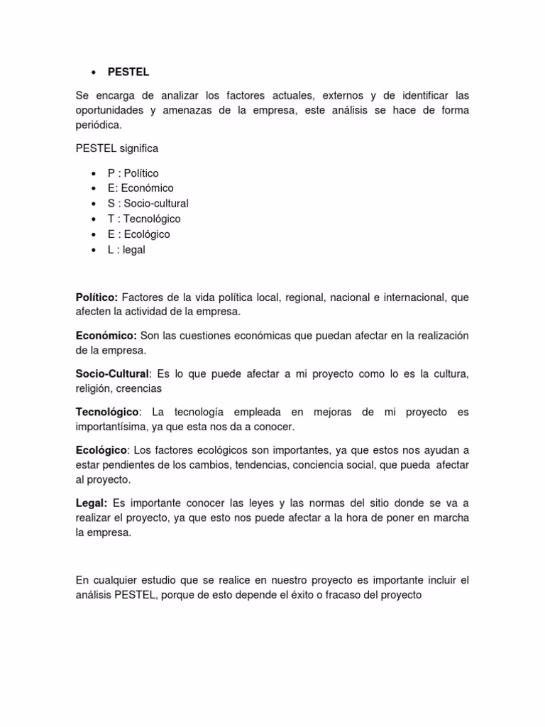 ¿Qué es el método PEST?