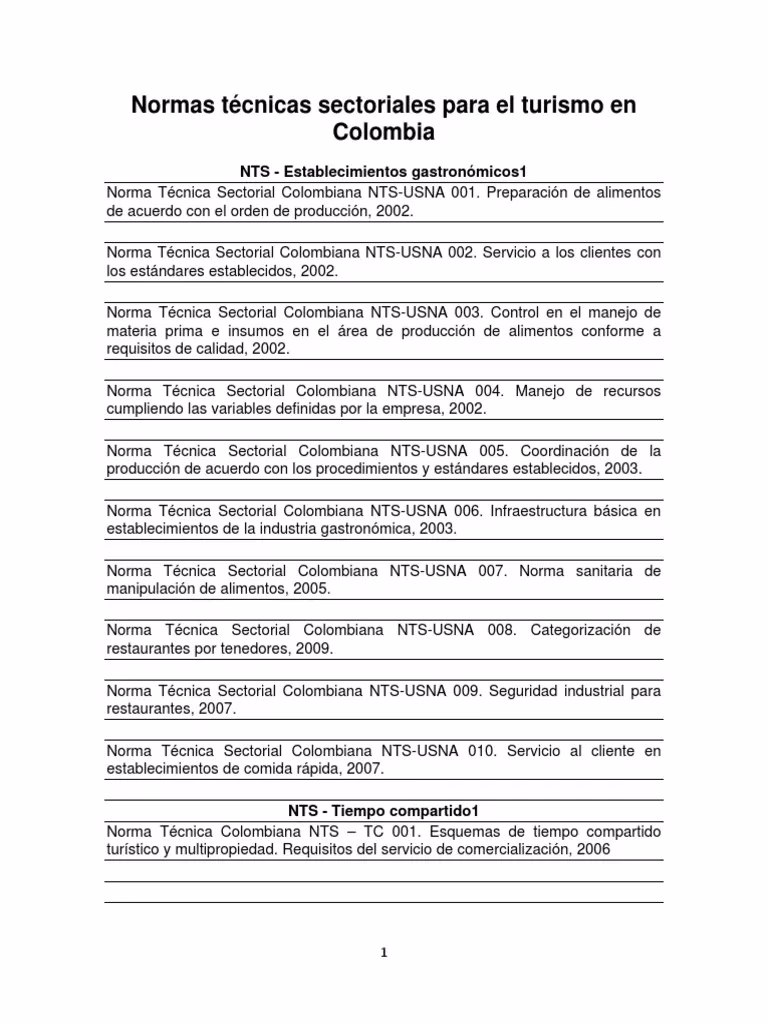 ¿Cuáles son las normas técnicas colombianas?