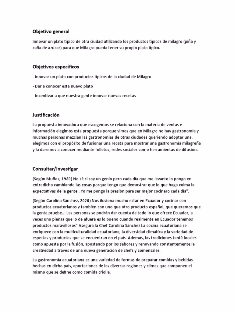 ¿Cuáles son los objetivos generales de una empresa de alimentos?