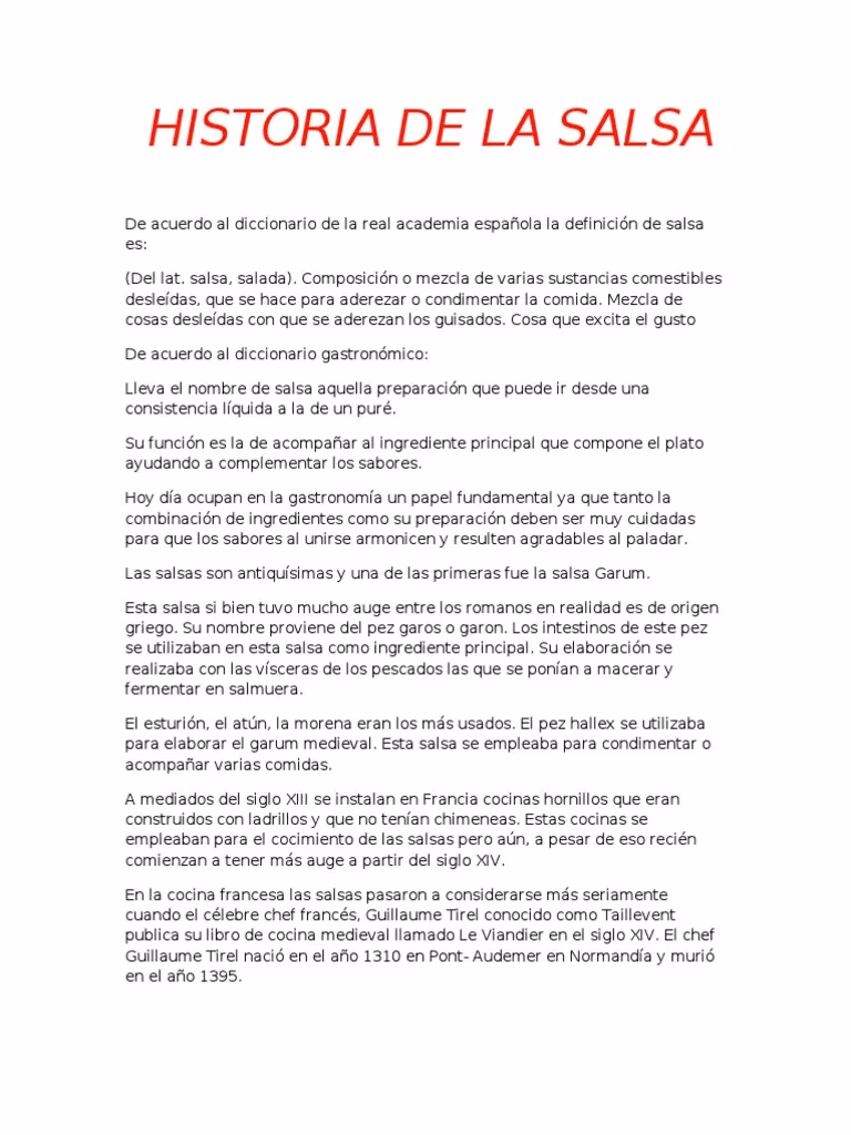 ¿Cuál es el origen de las salsas de comida?