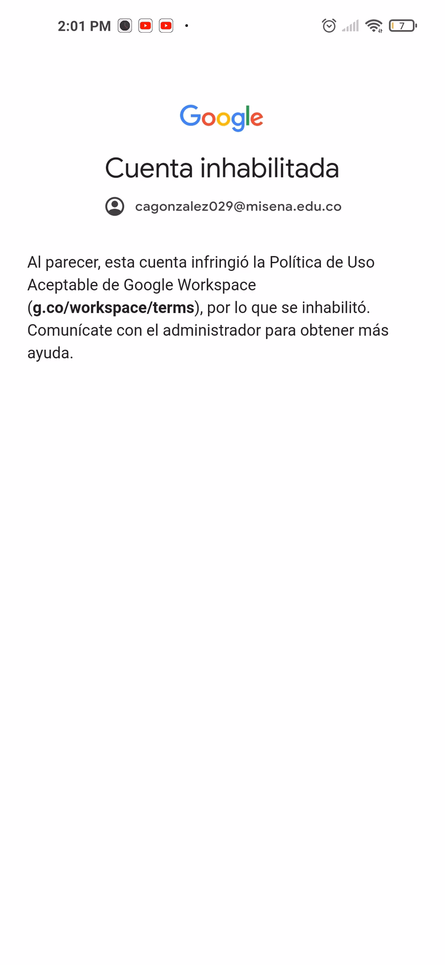 ¿Cómo puedo recuperar mi cuenta de Gmail que fue inhabilitada?
