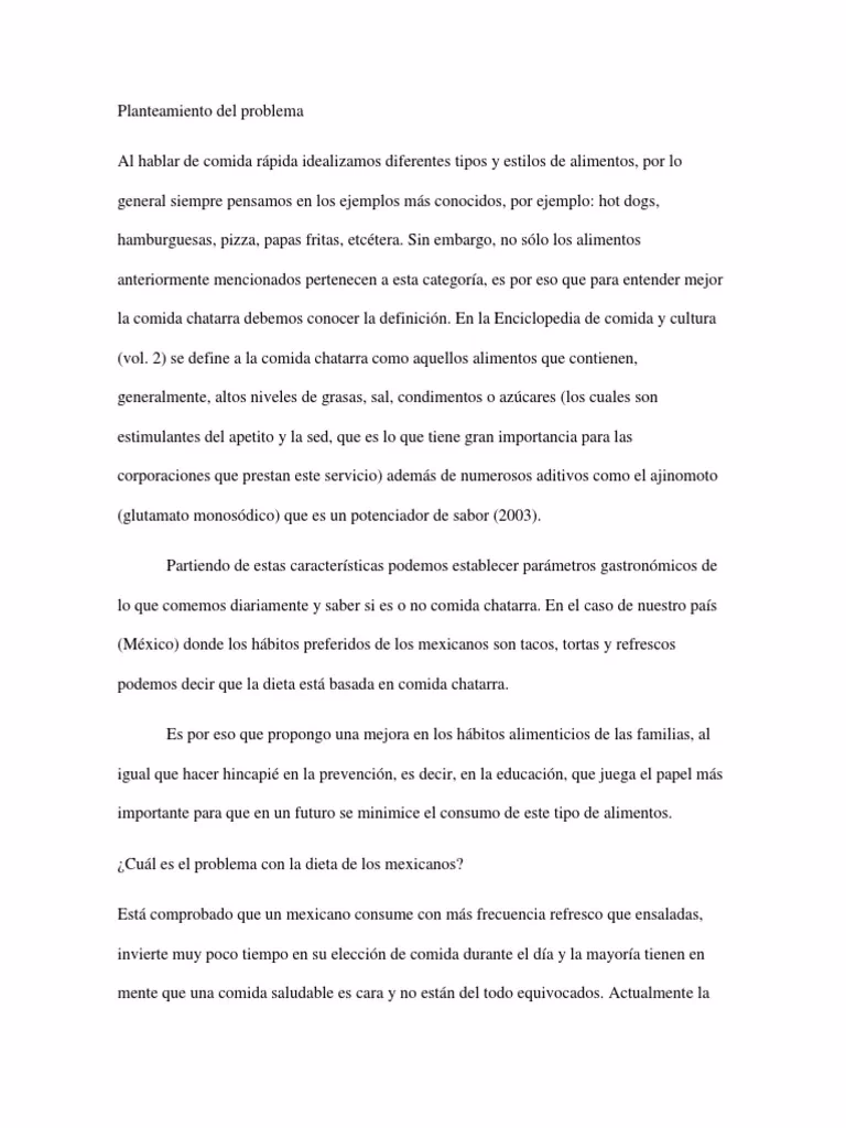 ¿Cuál es el problema con la comida rápida?