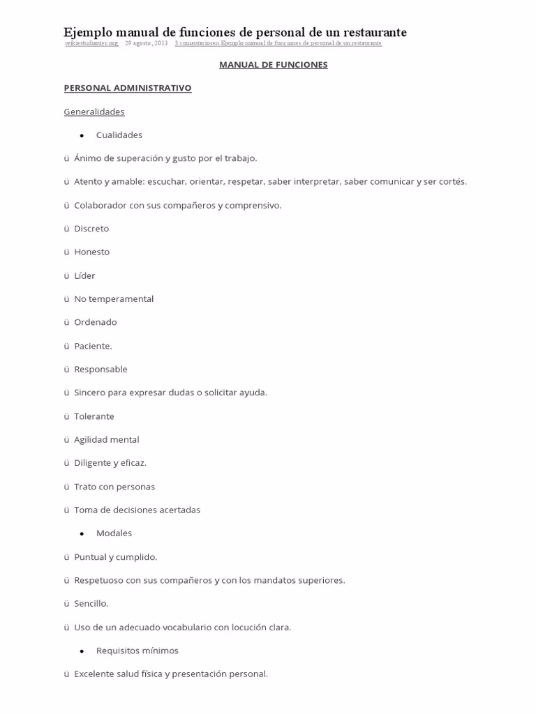 ¿Qué es sop en un restaurante?