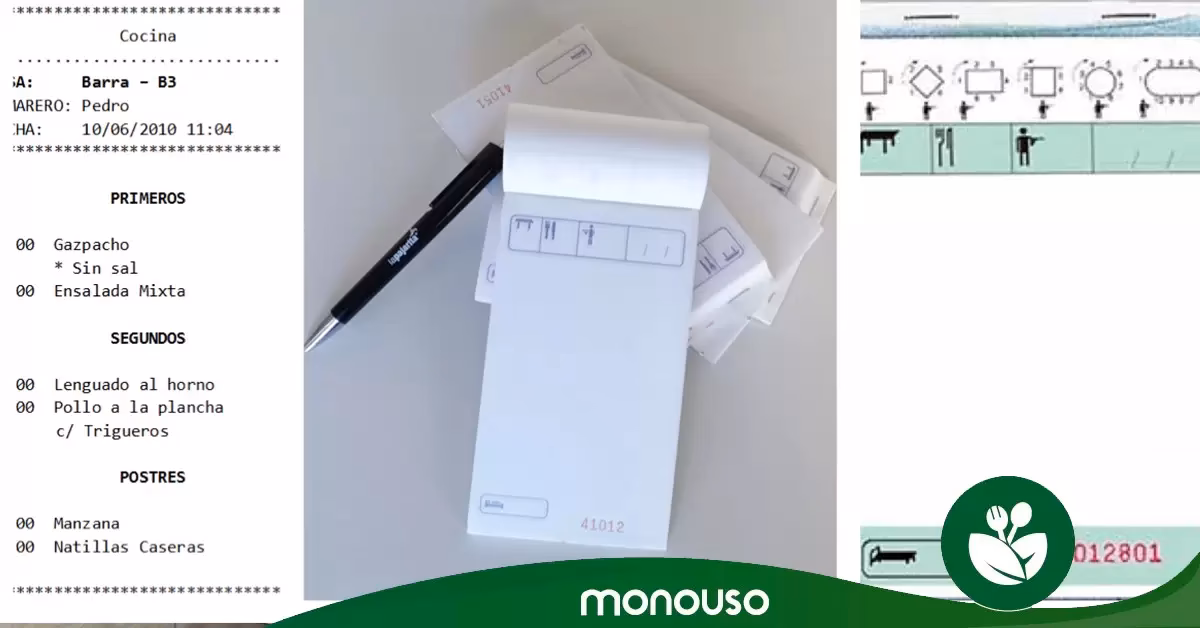 ¿Qué es una comanda en un restaurante?