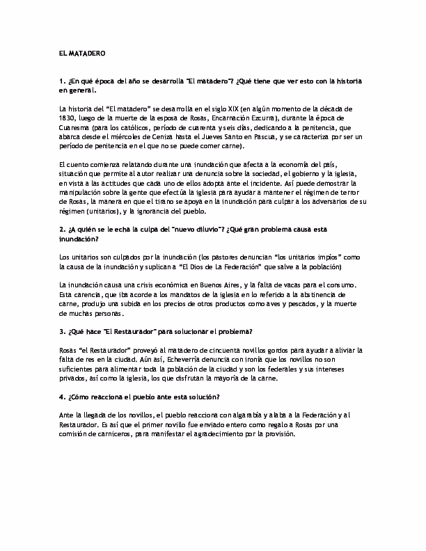 ¿Qué hace el restaurador para solucionar el problema del matadero?