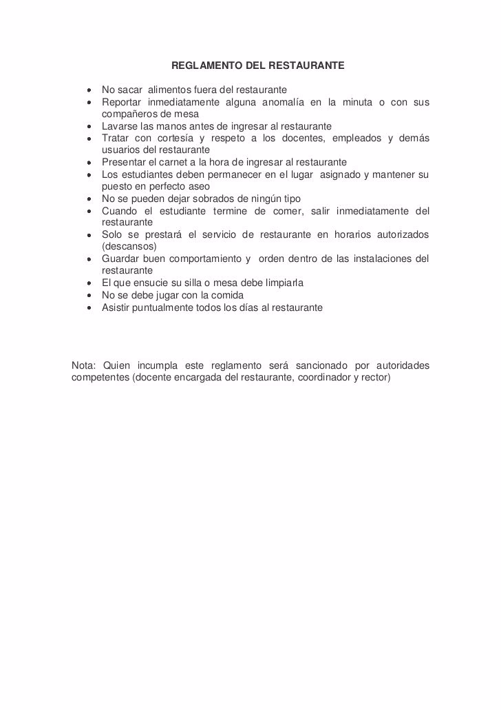 ¿Qué debe llevar un reglamento interno?