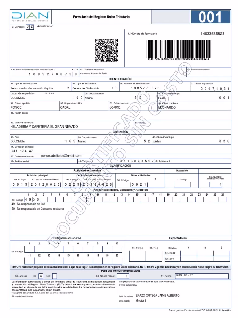 ¿Cómo sacar el RUT de un restaurante?